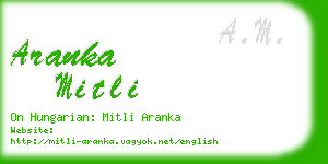 aranka mitli business card